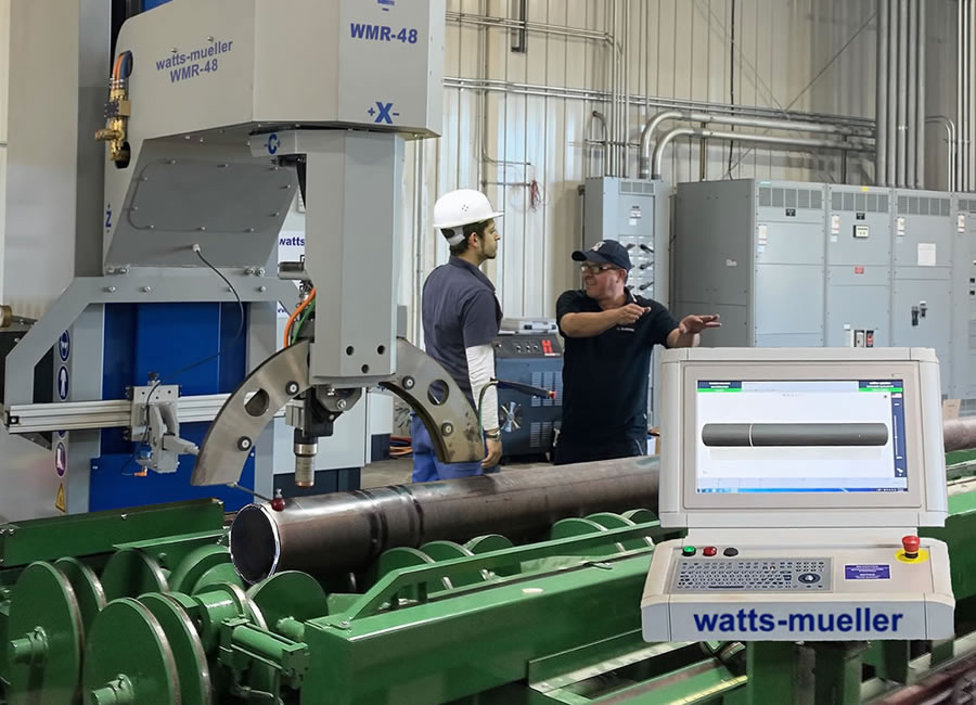 Watts-Mueller Retrofit Pipe Cutting and Beveling Equipment